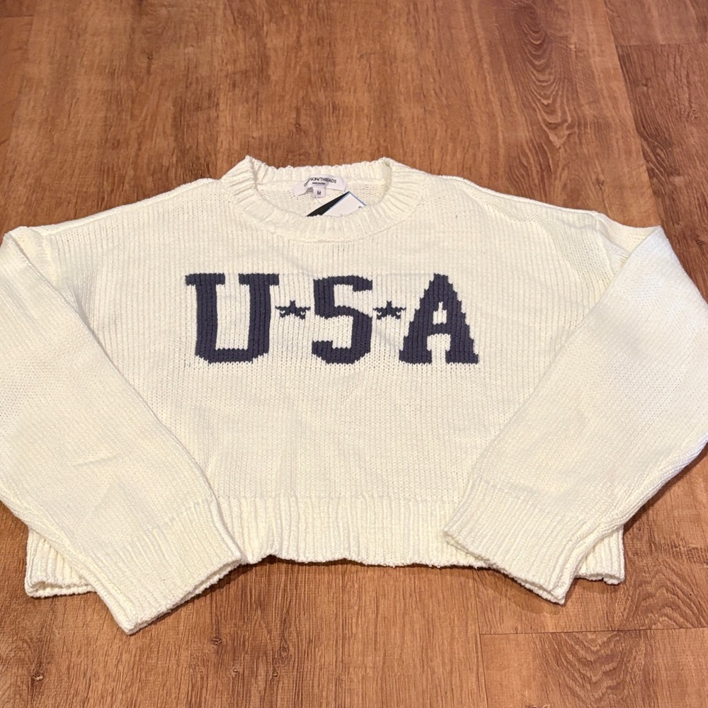 Grayson Threads Cream USA Sweater